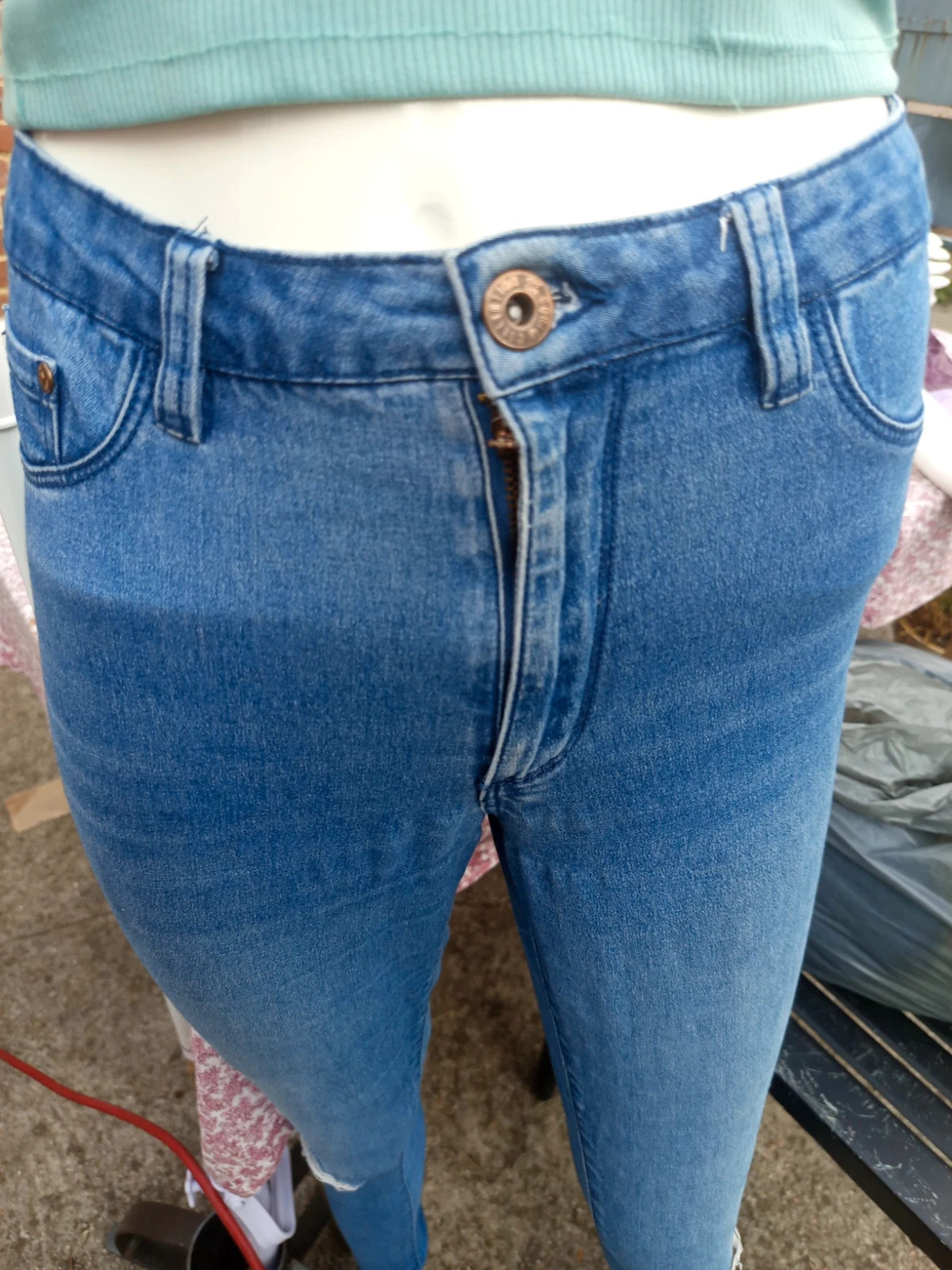 Jean skinny bleu taille haute troué Nice Girl 36 (S) – Nice Girl – taille S / 36 / 8 5
