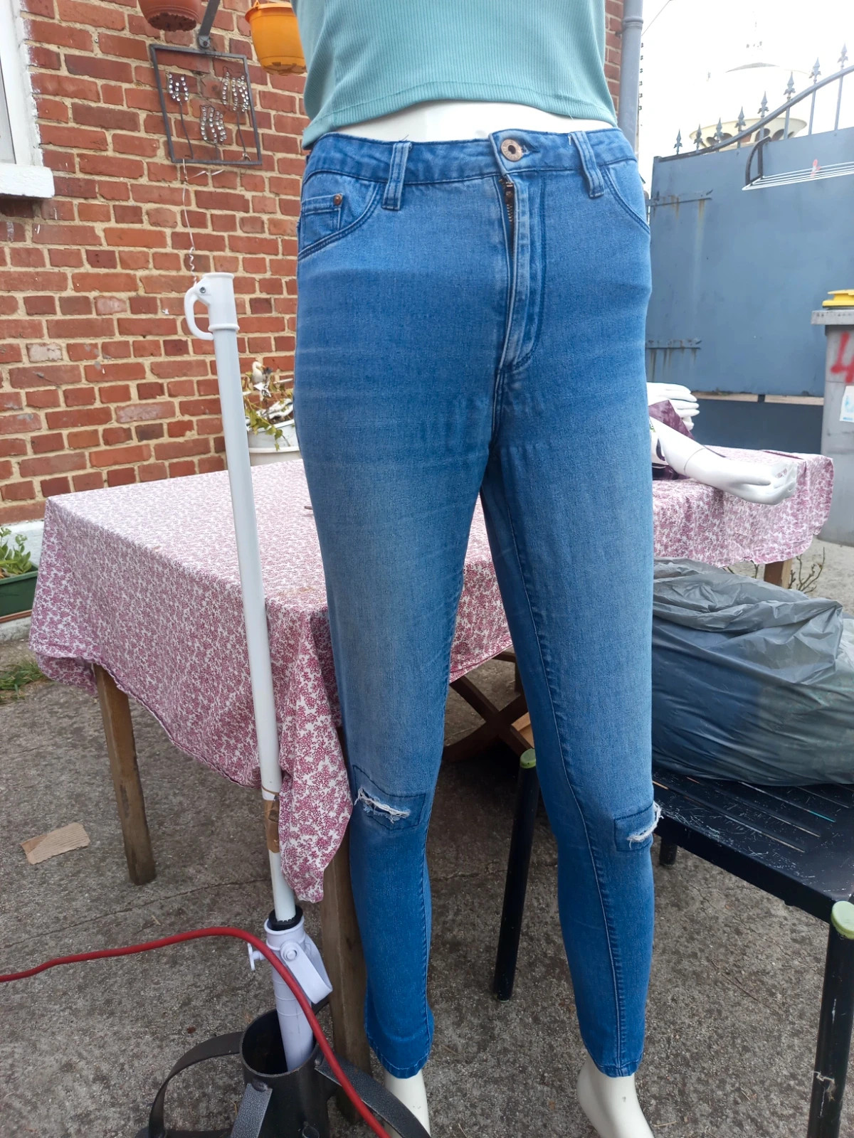 Jean skinny bleu taille haute troué Nice Girl 36 (S) – Nice Girl – taille S / 36 / 8