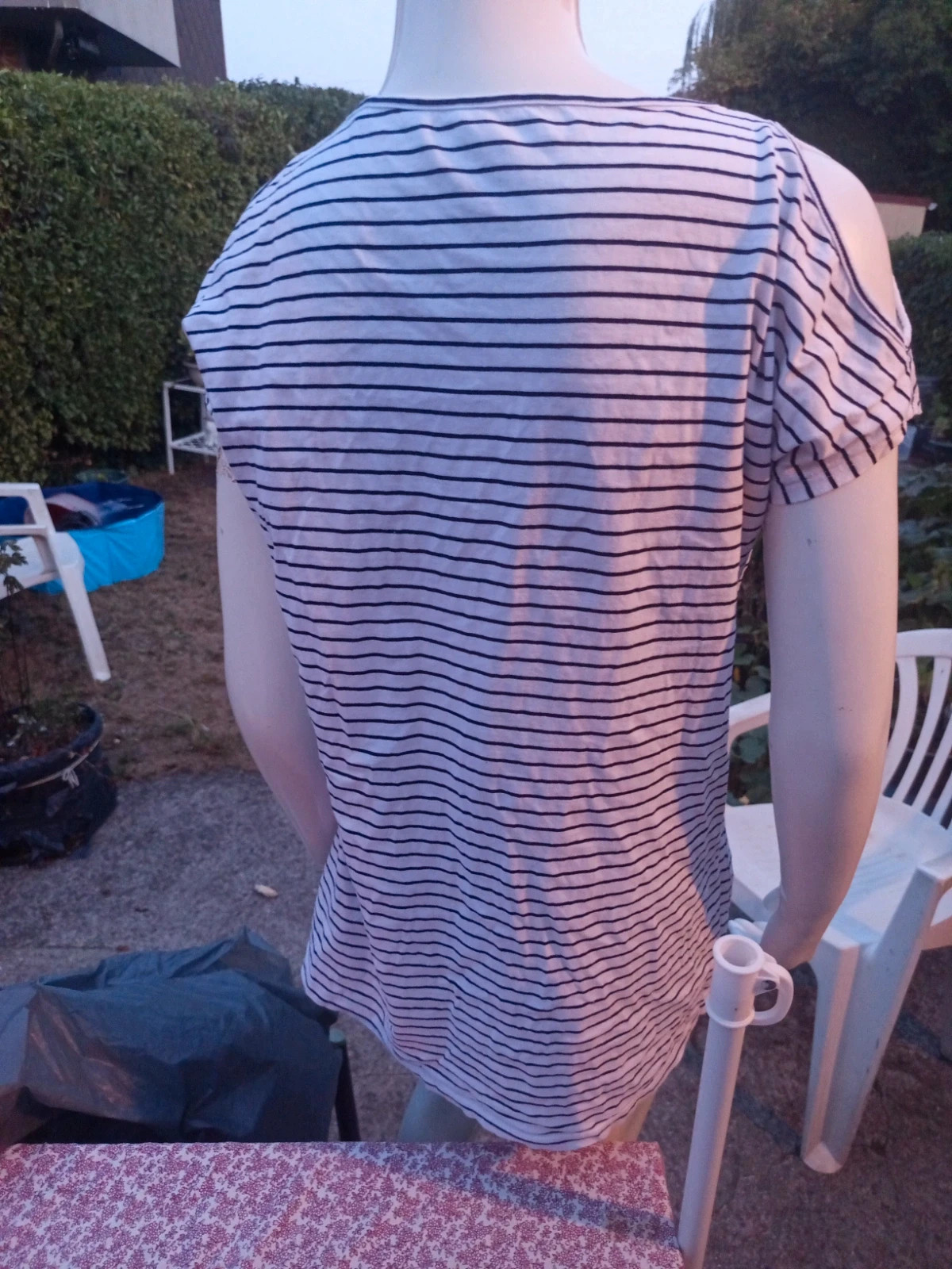 Top long marinière Esmara – Épaules dénudées – Esmara – taille S / 36 / 8 5