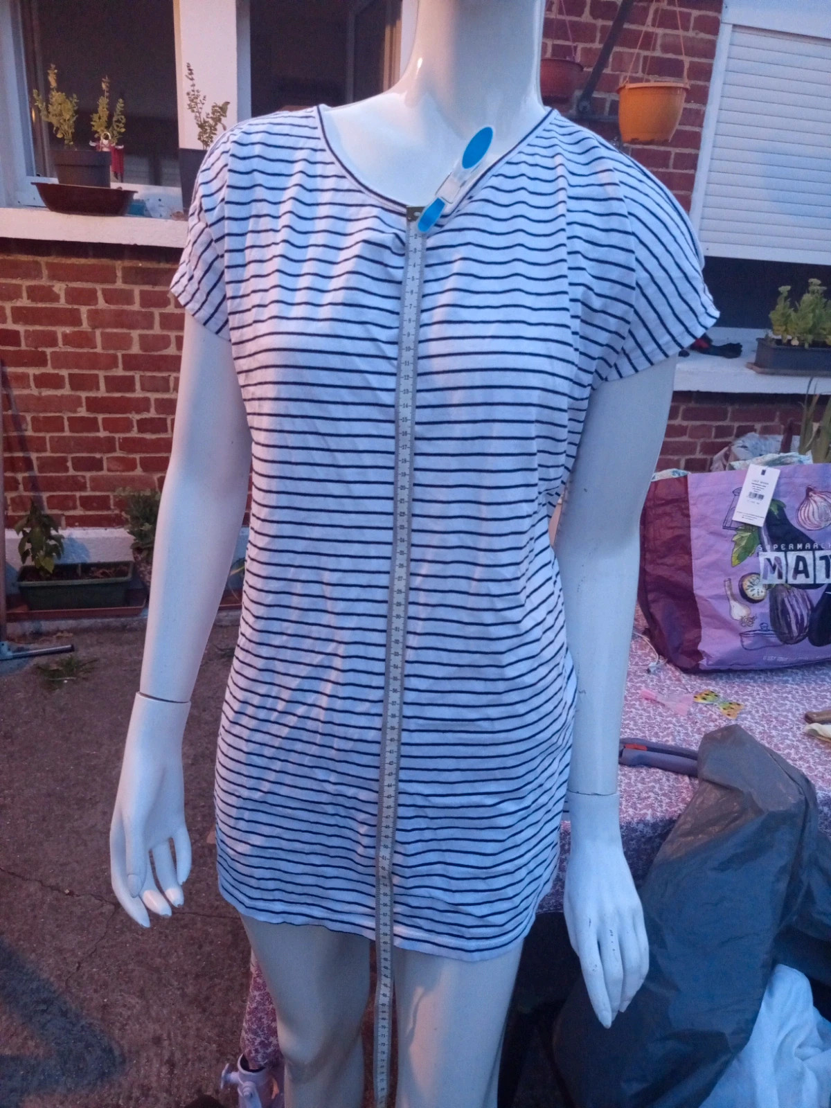 Top long marinière Esmara – Épaules dénudées – Esmara – taille S / 36 / 8