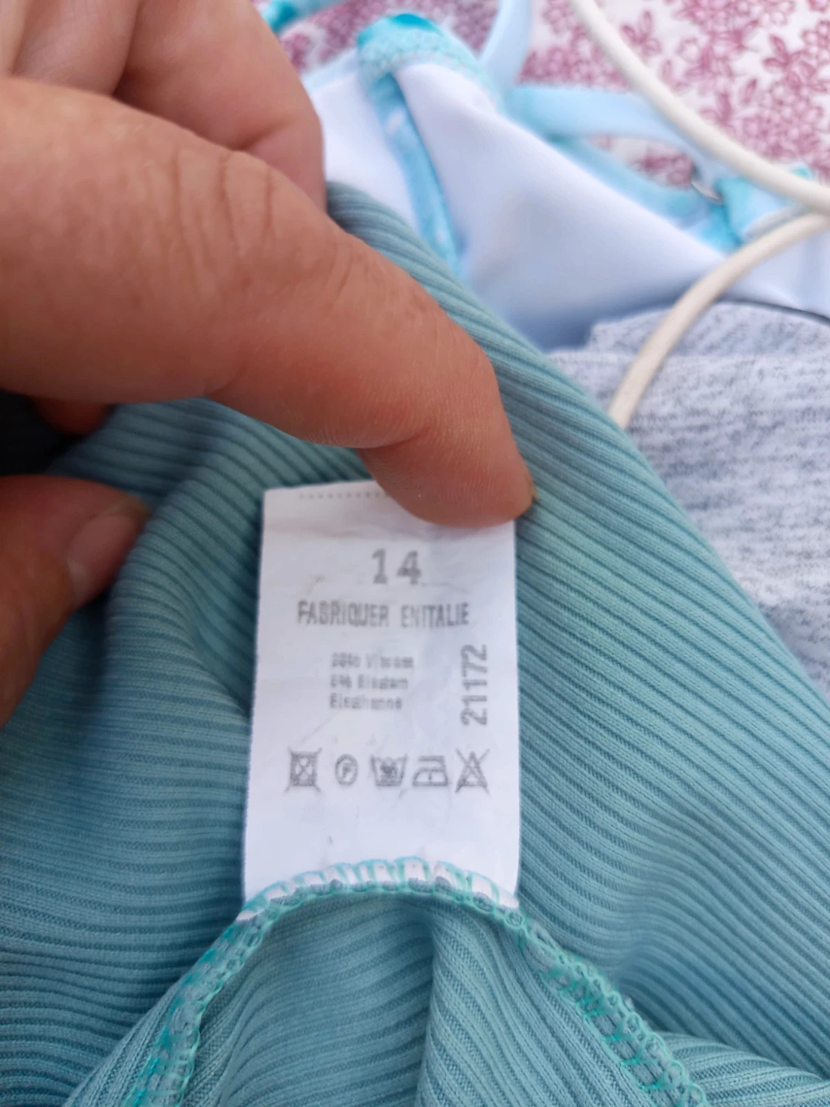 Top à bretelles côtelé bleu turquoise - Taille 14 ans – taille 14 ans / 164 cm 3