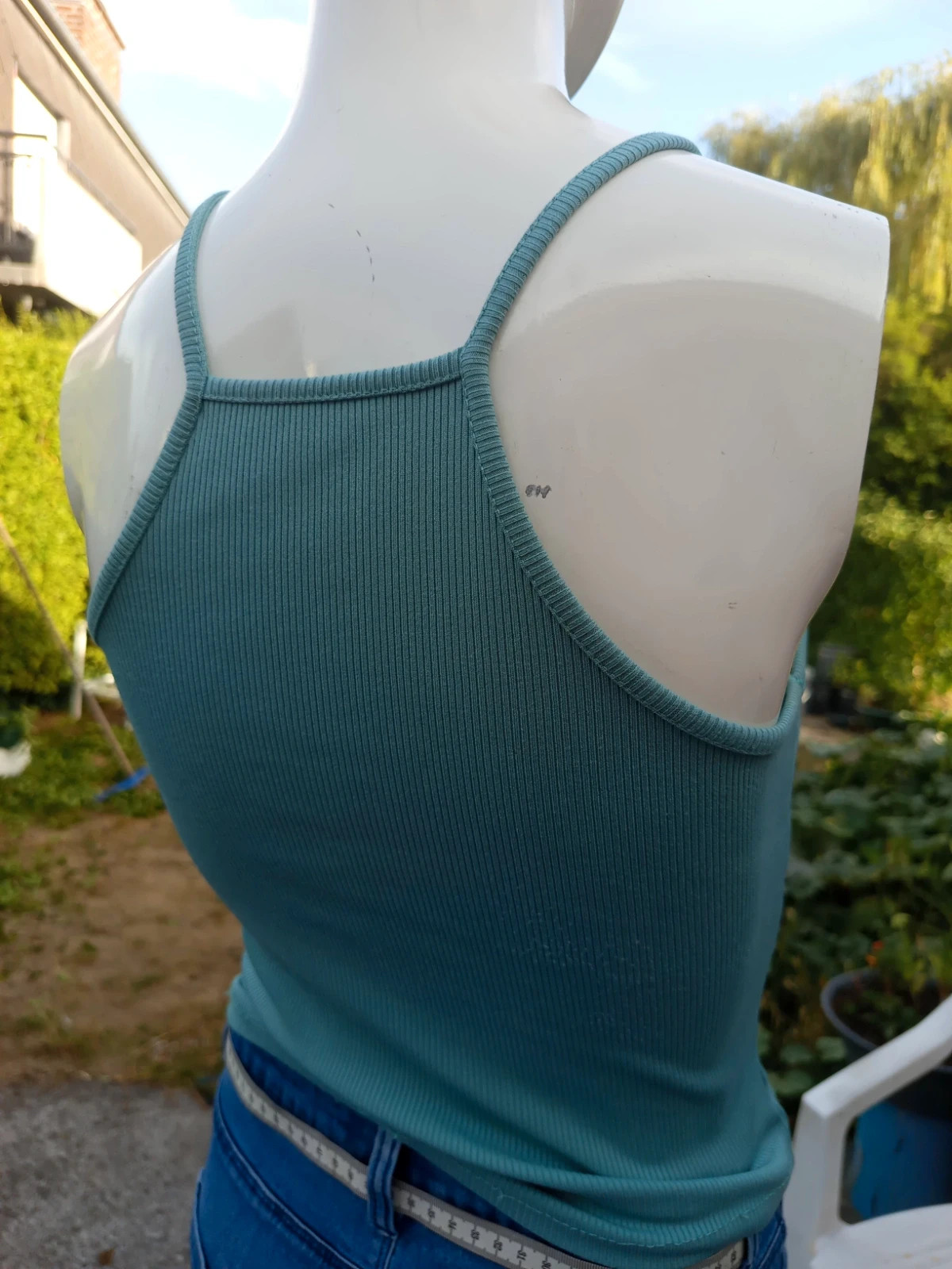 Top à bretelles côtelé bleu turquoise - Taille 14 ans – taille 14 ans / 164 cm 2