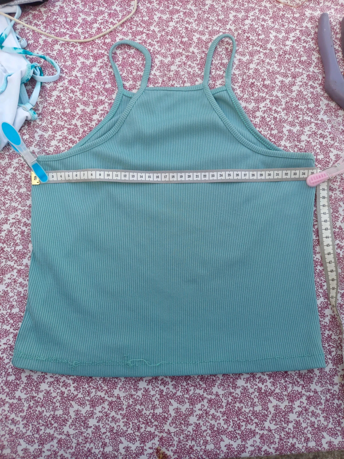 Top à bretelles côtelé bleu turquoise - Taille 14 ans – taille 14 ans / 164 cm 4
