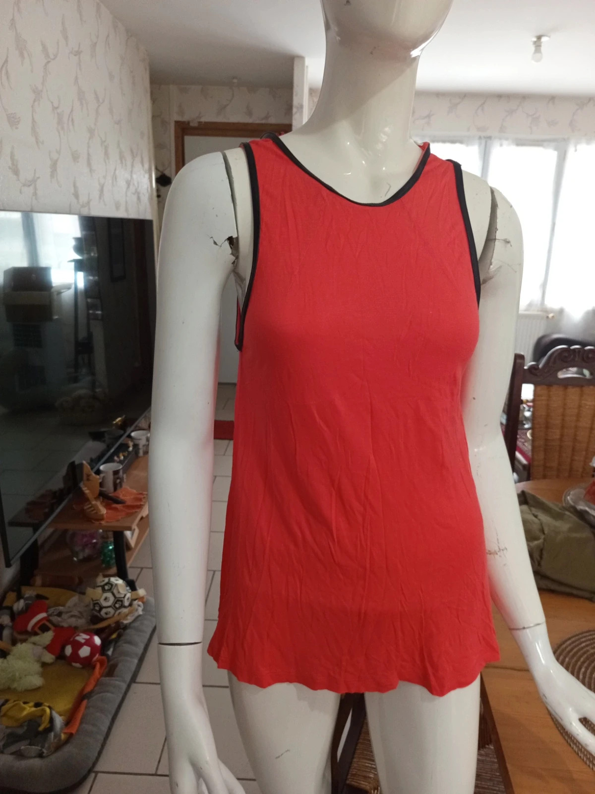 Débardeur fluide rouge corail Zara avec zip au dos – Zara – taille M / 38 / 10