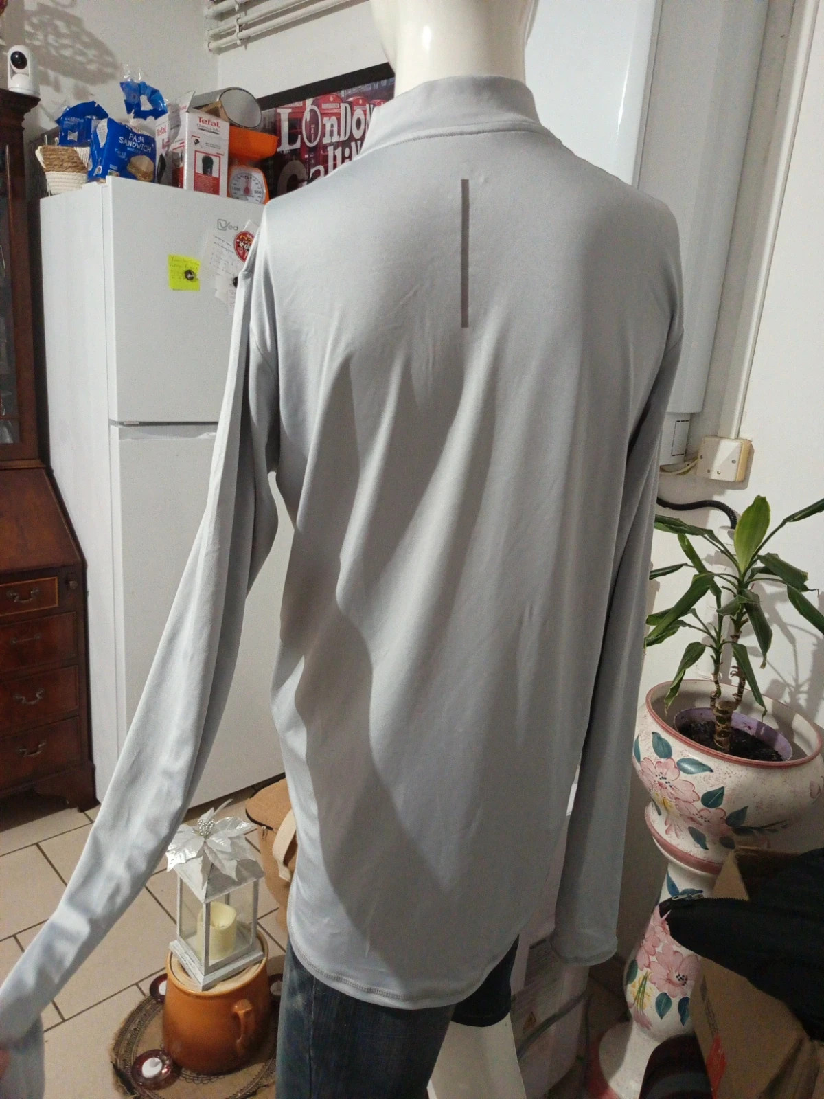 T-shirt de sport technique gris zippé TEX Homme – NEUF avec étiquette – Taille M – TEX – taille M 5