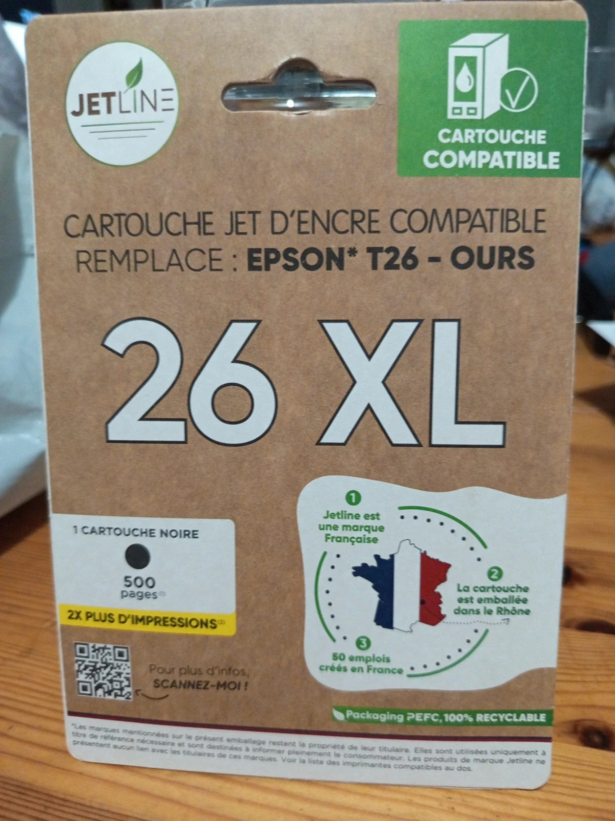 Cartouche d'encre Noir 26 XL compatible Epson (Neuve) – Jet-Line 2
