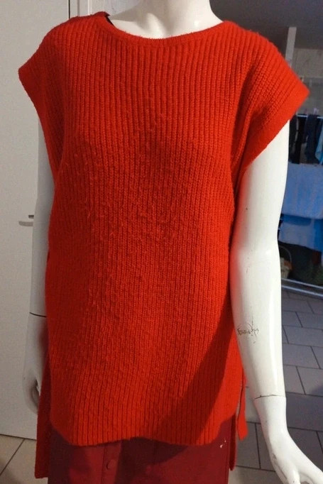 Pull sans manches en maille rouge Blancheporte (Taille L/XL)