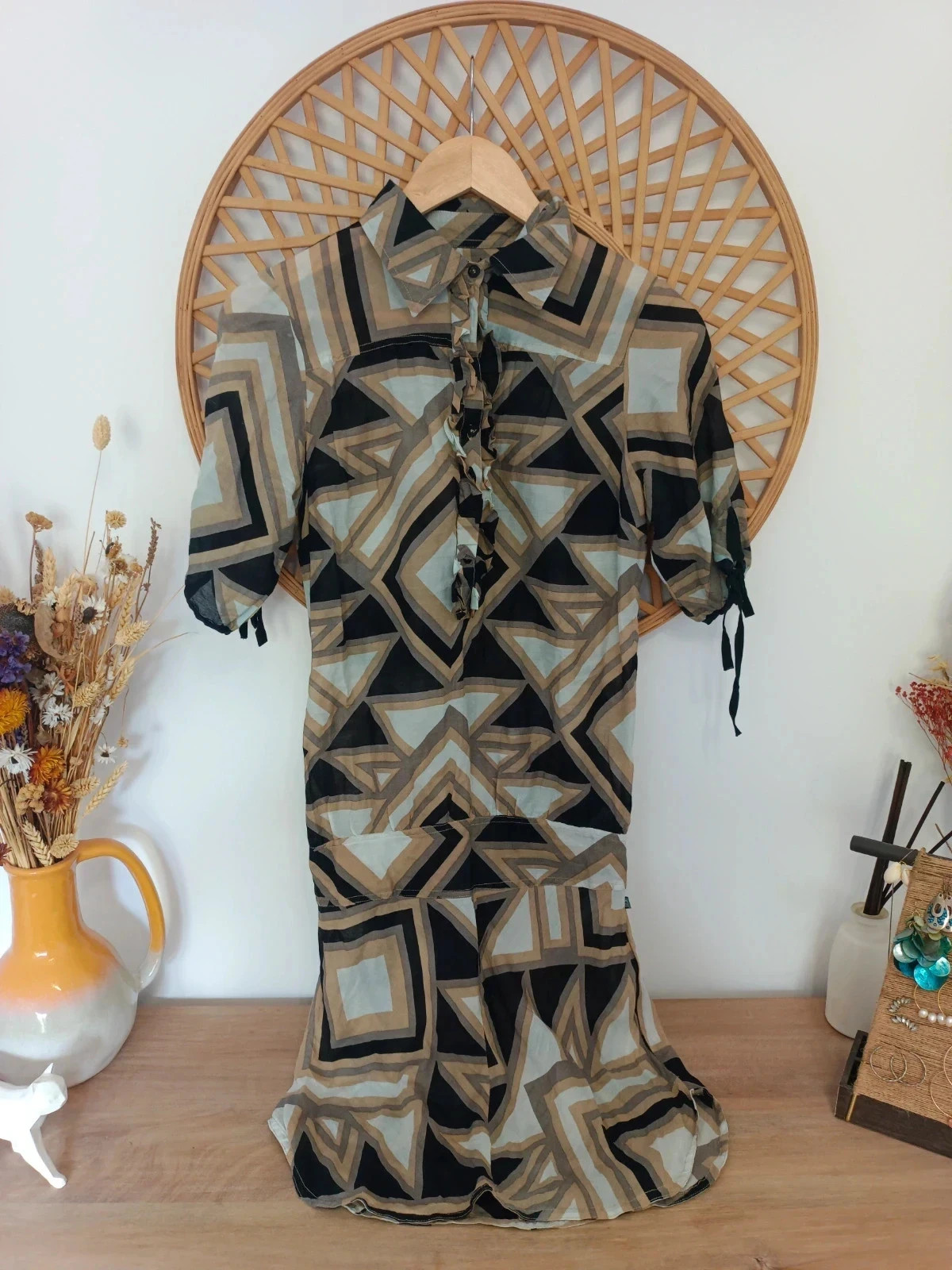 Vestido DEPT Geometric Print • Robe Géométrique • Abito Geometrico • Boho Chic Dress – Dept – taille S / 36 / 8 2