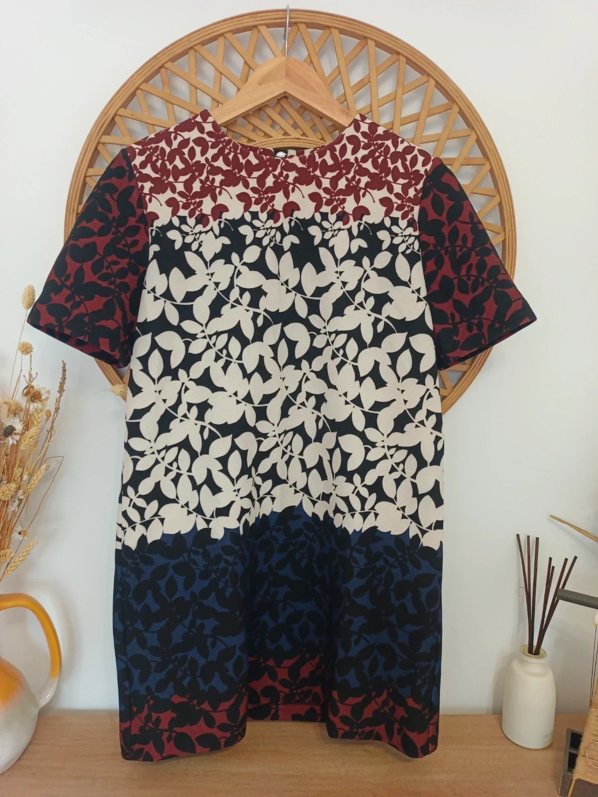 vestido zara woman floral color block short sleeve dress talla M – Zara Woman – taille M / 38 / 10 2