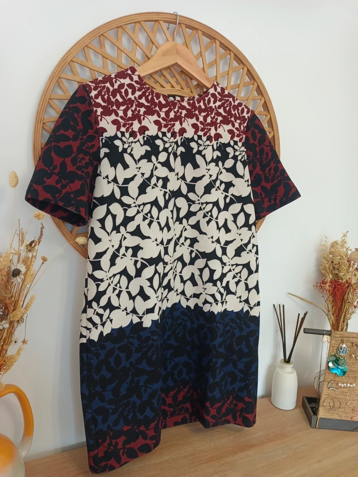 vestido zara woman floral color block short sleeve dress talla M – Zara Woman – taille M / 38 / 10 3