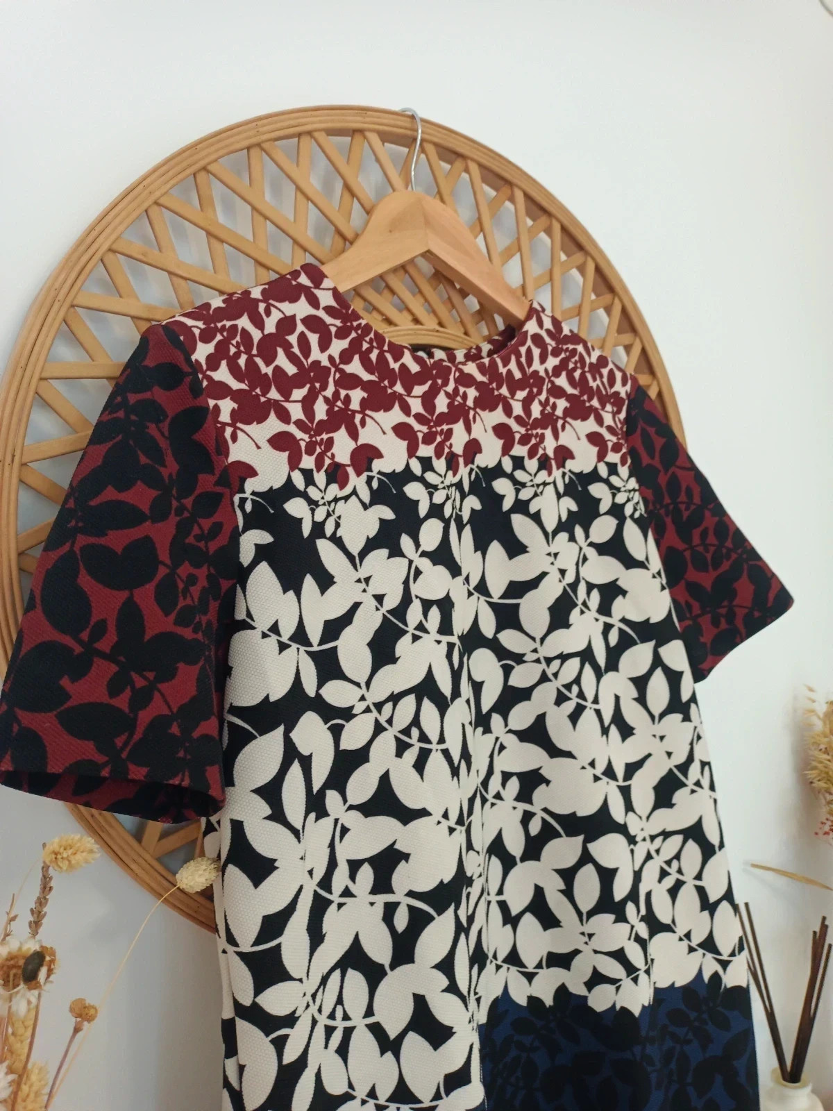 vestido zara woman floral color block short sleeve dress talla M – Zara Woman – taille M / 38 / 10 4