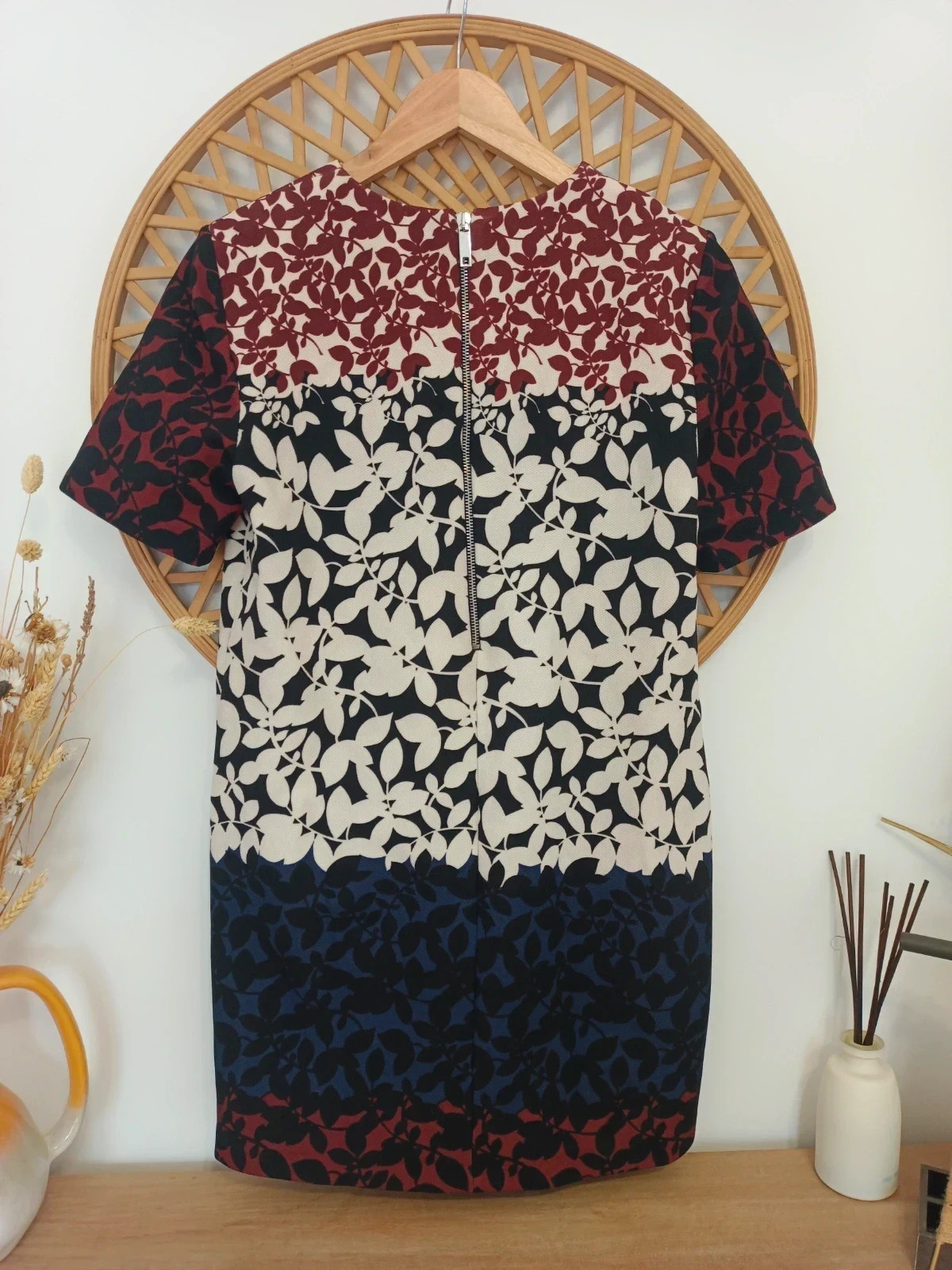 vestido zara woman floral color block short sleeve dress talla M – Zara Woman – taille M / 38 / 10 5
