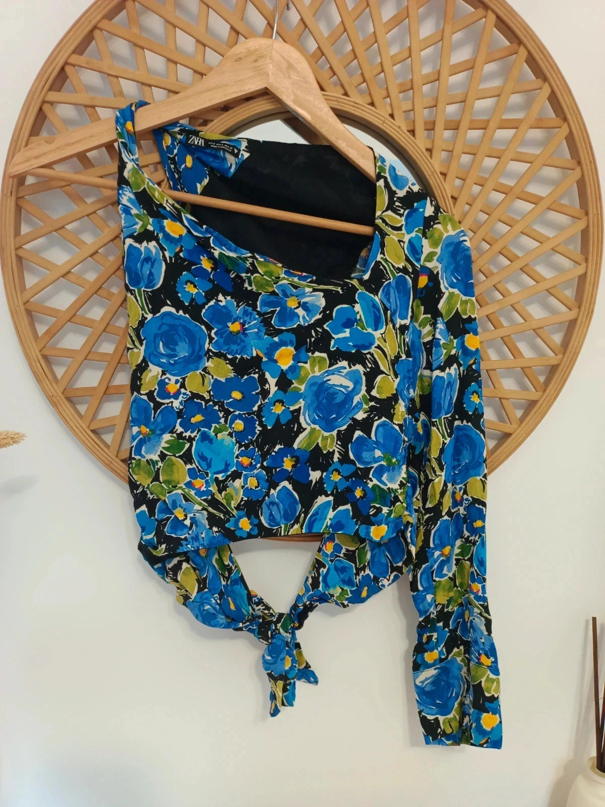Zara top asimétrico floral espalda descubierta crop fiesta verano – Zara – taille S / 36 / 8 2