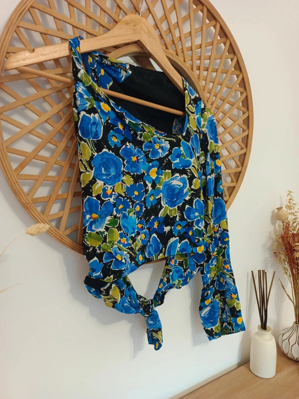 Zara top asimétrico floral espalda descubierta crop fiesta verano – Zara – taille S / 36 / 8 3