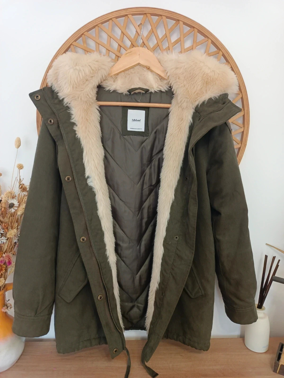 Parka verde Subdued faux fur hood jacket militar winter coat cozy – Subdued – taille S / 36 / 8 2