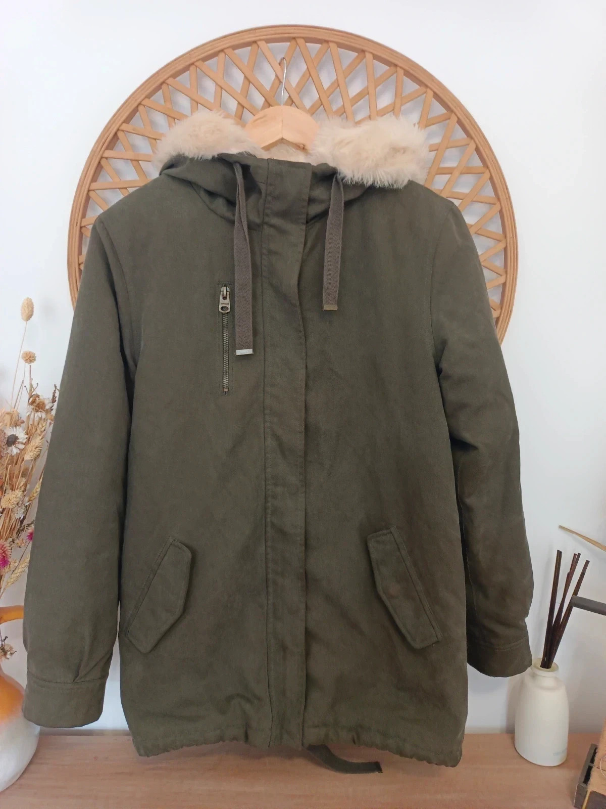 Parka verde Subdued faux fur hood jacket militar winter coat cozy – Subdued – taille S / 36 / 8 4