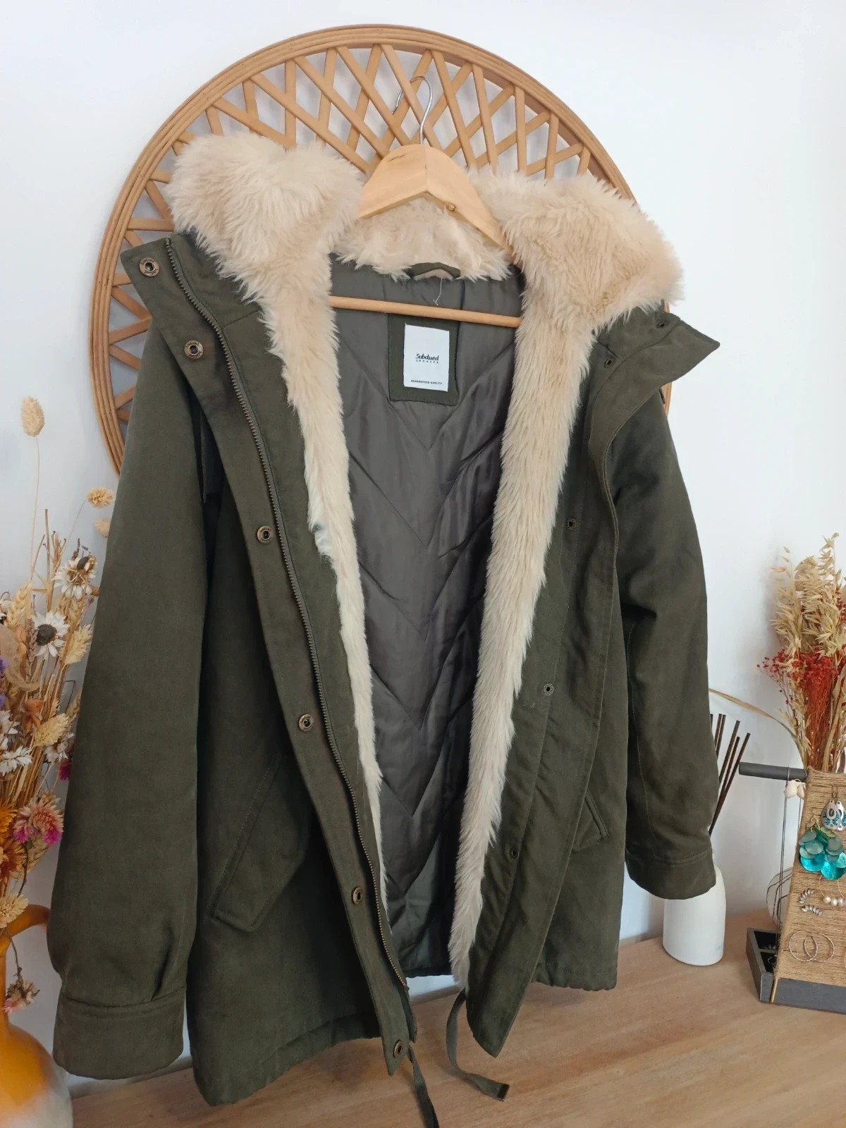 Parka verde Subdued faux fur hood jacket militar winter coat cozy – Subdued – taille S / 36 / 8 5