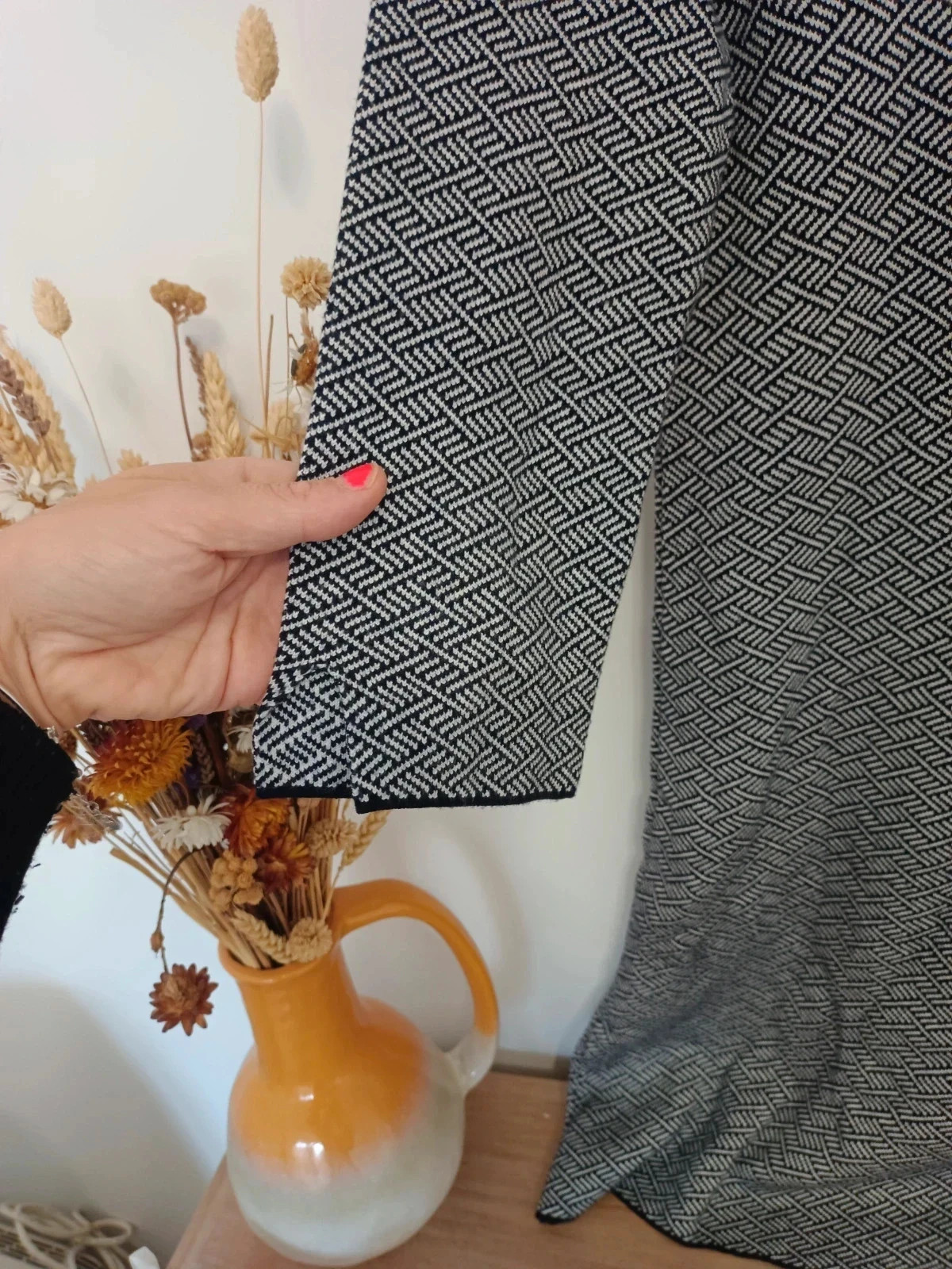 ZARA Knit Dress Black & White • Robe Géométrique • Vestido Punto Elegante – Zara Knit – taille M / 38 / 10 5