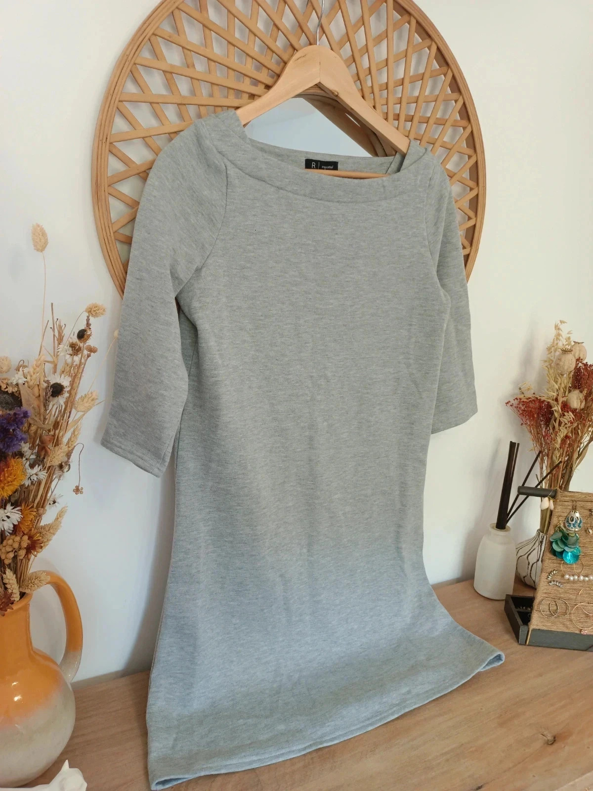 Vestido Sudadera Gris – Cozy Dress Soft Inside – Essentiel – taille S / 36 / 8 3