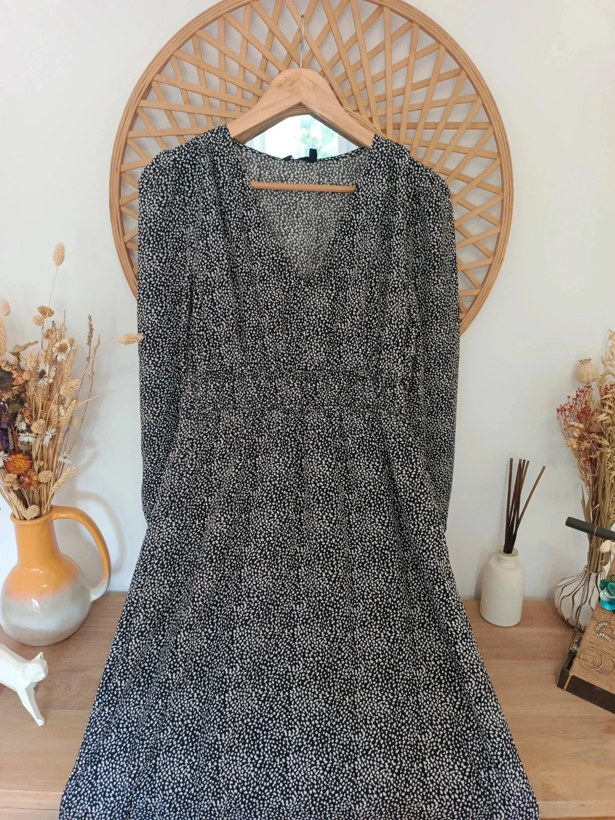 Vestido largo negro con motas blancas Talla M, nuevo con etiqueta, precio original 54,99€ – wantit – taille M / 38 / 10 3