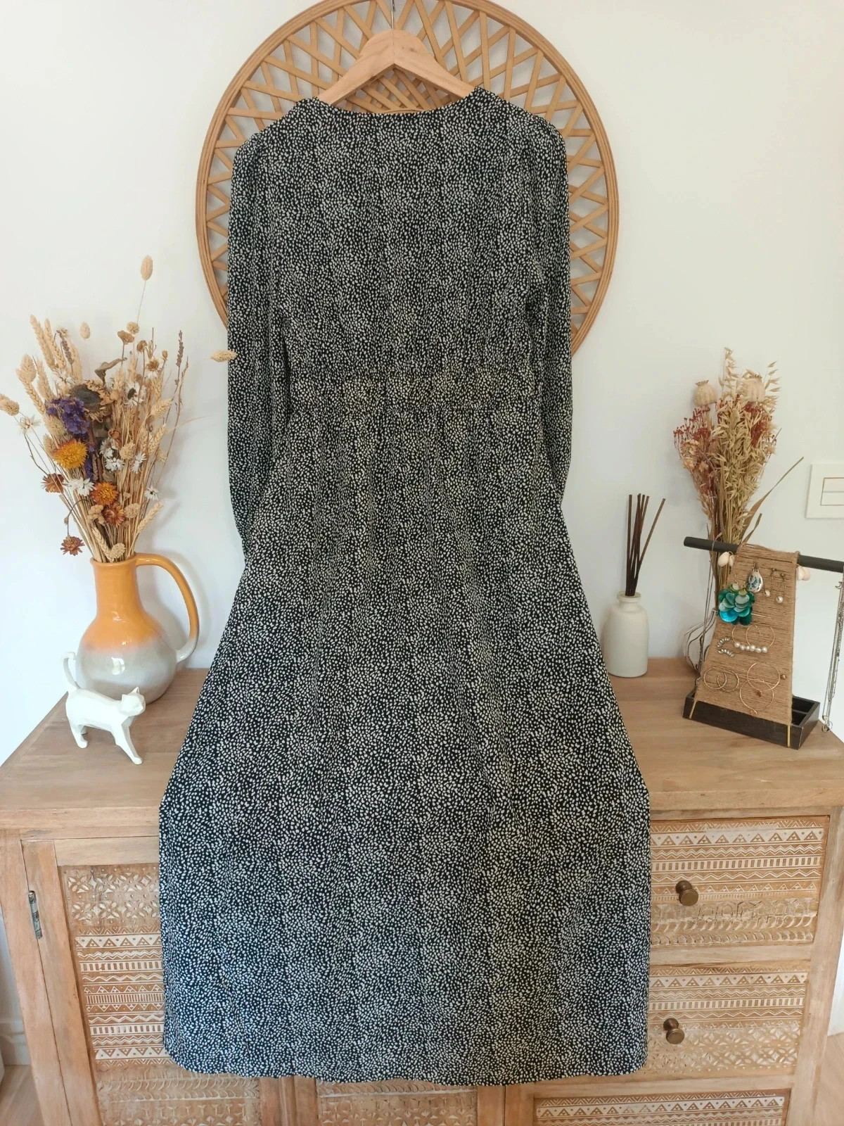 Vestido largo negro con motas blancas Talla M, nuevo con etiqueta, precio original 54,99€ – wantit – taille M / 38 / 10 5