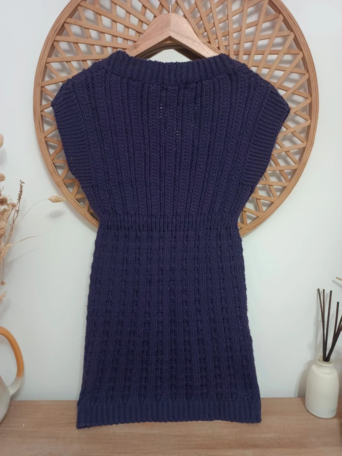 Vestido de punto BSK by Bershka purple / knitted sleeveless dress / robe maille violet – Bershka – taille S / 36 / 8 3
