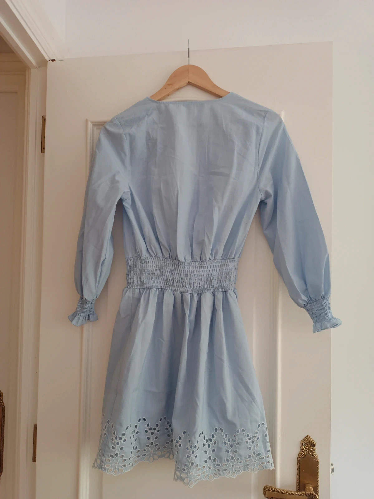 Vestido azul claro bordado Zara summer dress romántico manga larga – Zara – taille S / 36 / 8 2