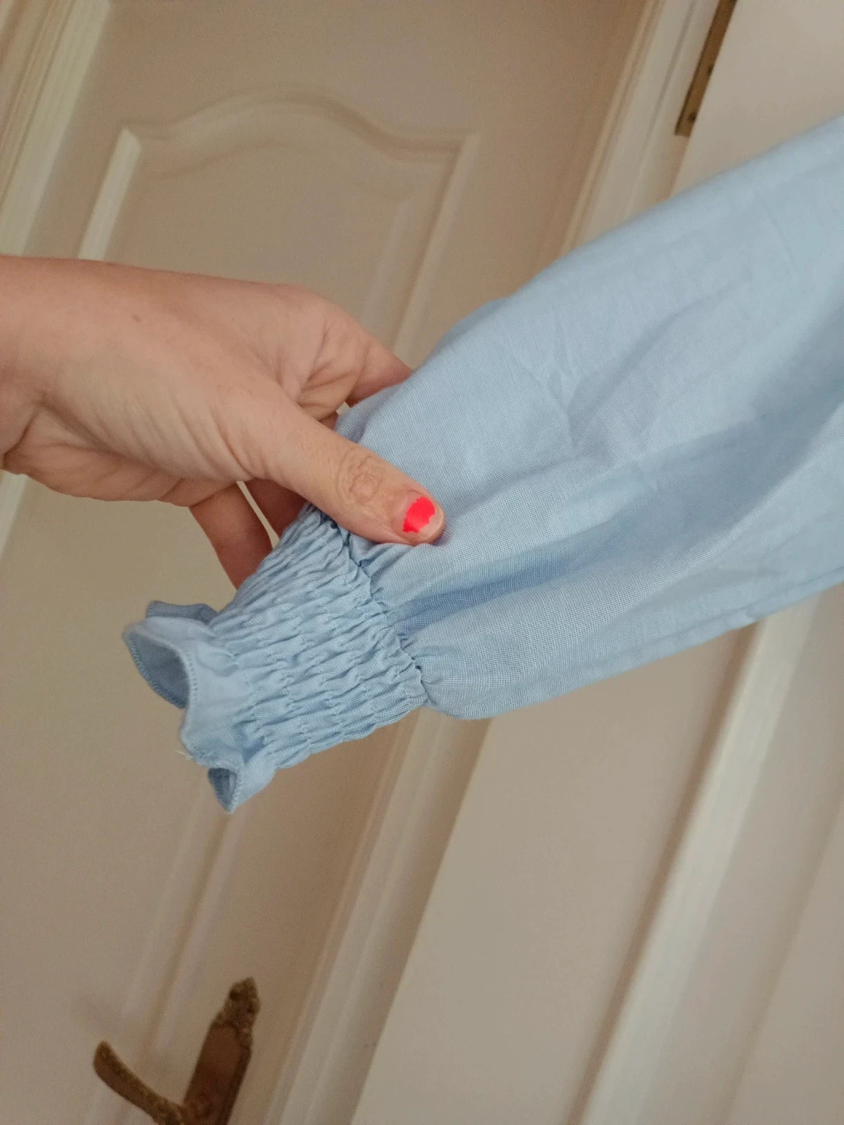 Vestido azul claro bordado Zara summer dress romántico manga larga – Zara – taille S / 36 / 8 3