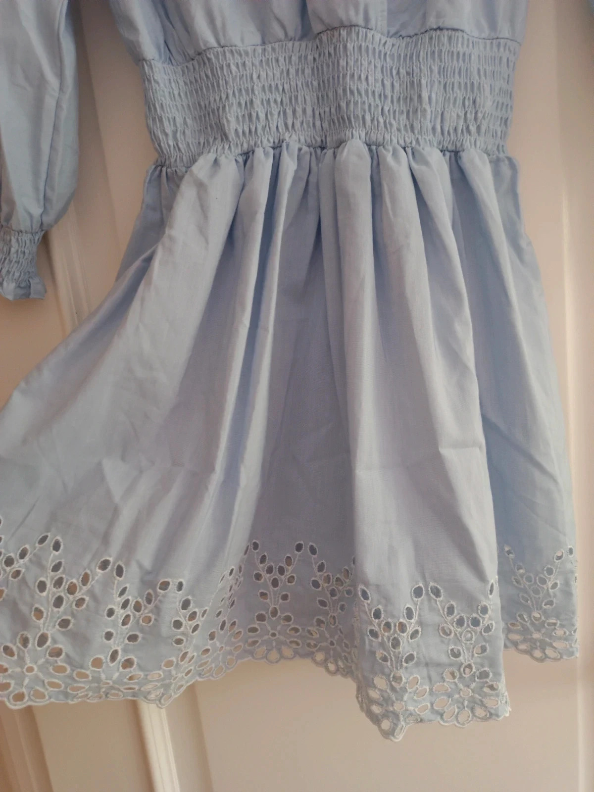 Vestido azul claro bordado Zara summer dress romántico manga larga – Zara – taille S / 36 / 8 5