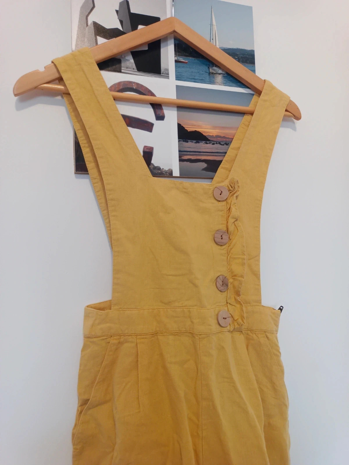 Zara Basic peto culotte XS S mostaza mustard salopette dungarees femme mujer yellow – Zara Basic – taille XS / 34 / 6 2