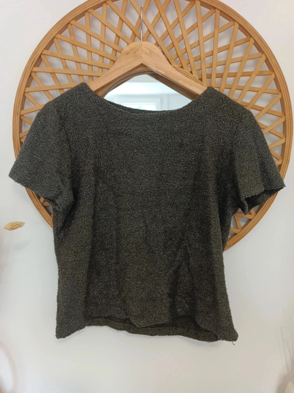 Top punto caqui con brillo lúrex look chic – xap woman – taille S / 36 / 8 2