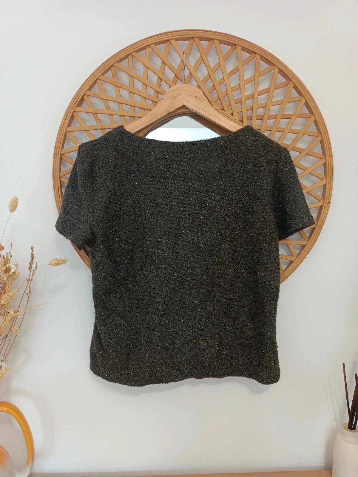 Top punto caqui con brillo lúrex look chic – xap woman – taille S / 36 / 8 4