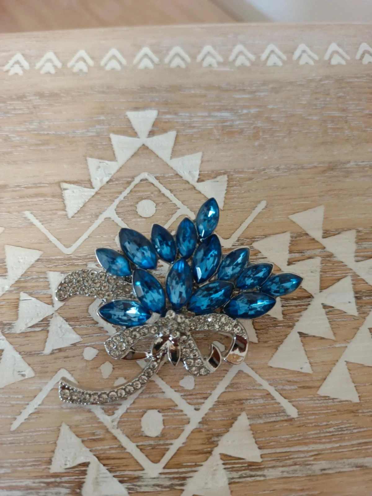 Broche vintage blue flower · elegant bijou · brooch cristal azul – Local – taille Taille unique 2