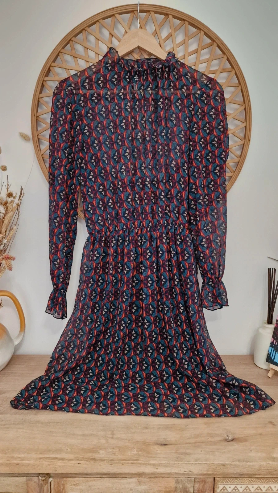 Vestido Oeuvre estampado floral boho midi · Robe Dress Vestito · Talla 36 S – Oeuvre – taille S / 36 / 8 2