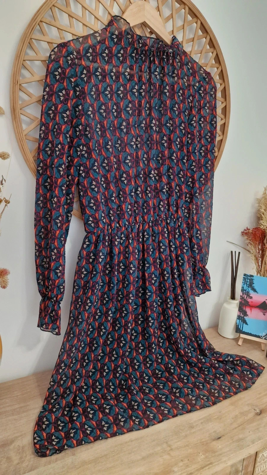 Vestido Oeuvre estampado floral boho midi · Robe Dress Vestito · Talla 36 S – Oeuvre – taille S / 36 / 8 3