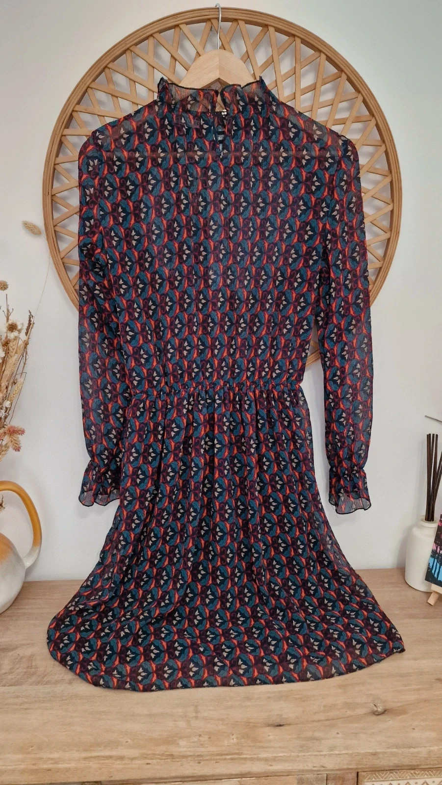 Vestido Oeuvre estampado floral boho midi · Robe Dress Vestito · Talla 36 S – Oeuvre – taille S / 36 / 8 4
