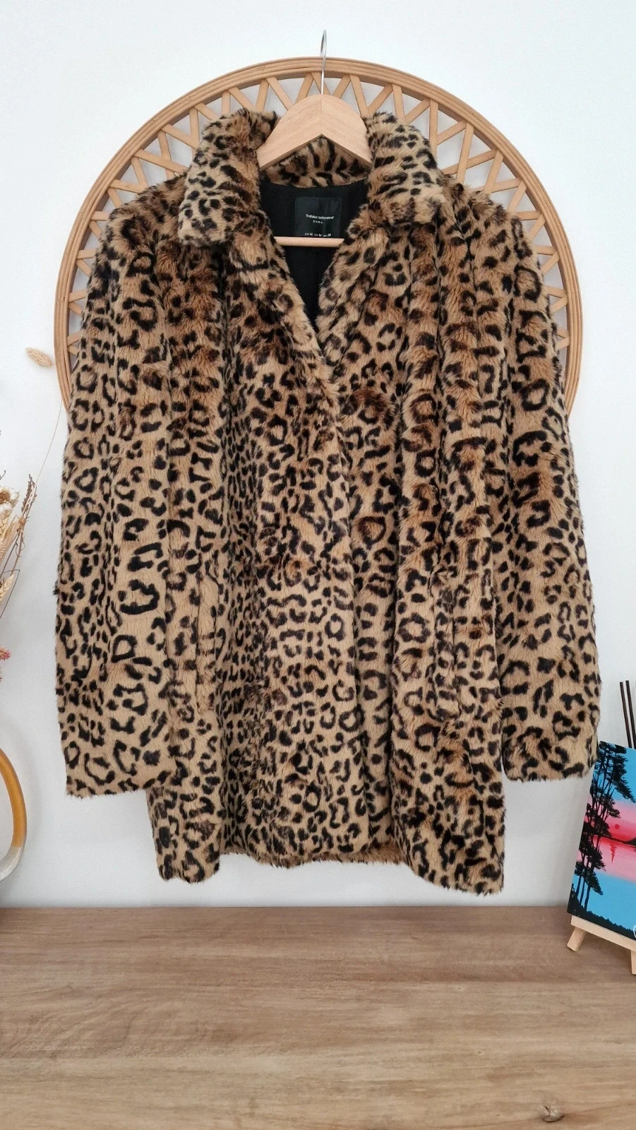 Abrigo Zara Trafaluc Leopard Faux Fur Animal Print Coat M · Léopard Leo Mantel – Zara – taille S 2
