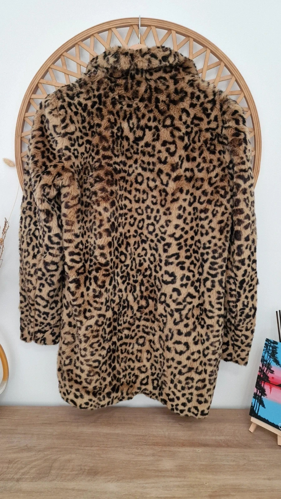 Abrigo Zara Trafaluc Leopard Faux Fur Animal Print Coat M · Léopard Leo Mantel – Zara – taille S 4