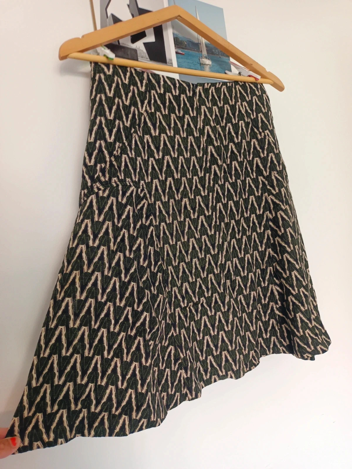 Bimba y Lola falda evasé viscosa y lana estampado geométrico T36 | Wool Blend Skirt | Jupe – Bimba Y Lola – taille S / 36 / 8 5