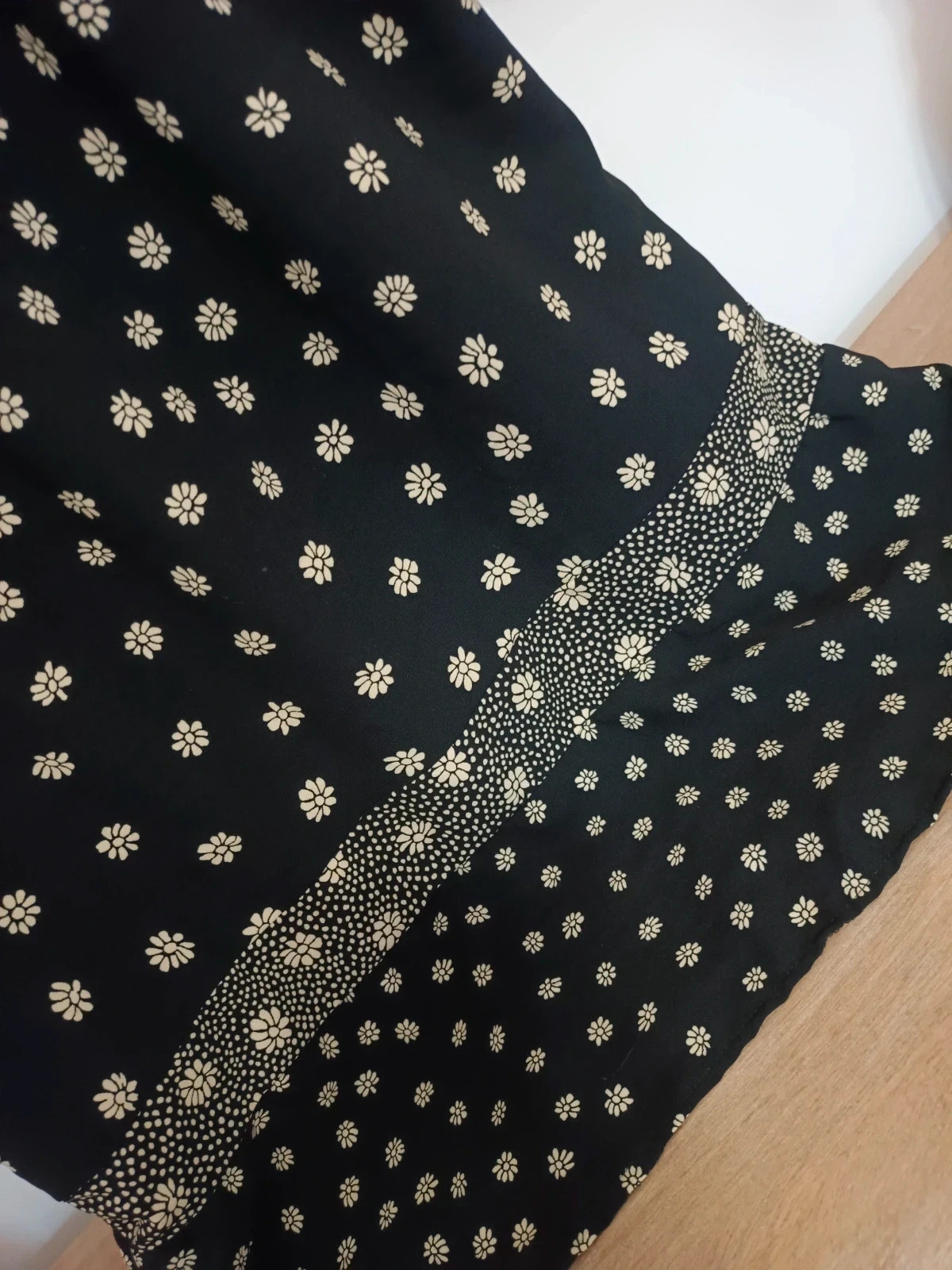 Vestido boho negro estampado floral | Boho floral dress | Robe bohème fleurie noire – Vintage Dressing – taille M / 38 / 10 5