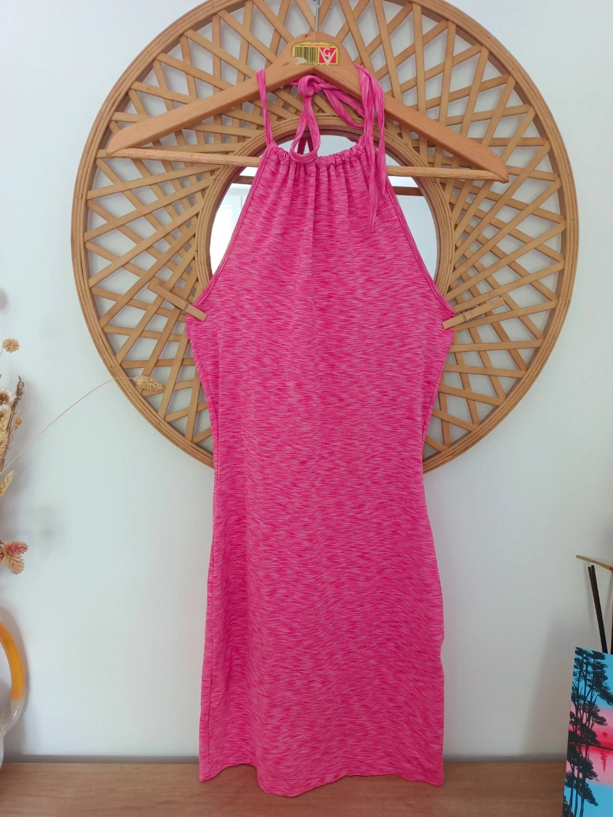 Vestido halter rosa fucsia Shein S vestido ajustado verano casual fiesta beachwear neon pink – Shein – taille S / 36 / 8 2