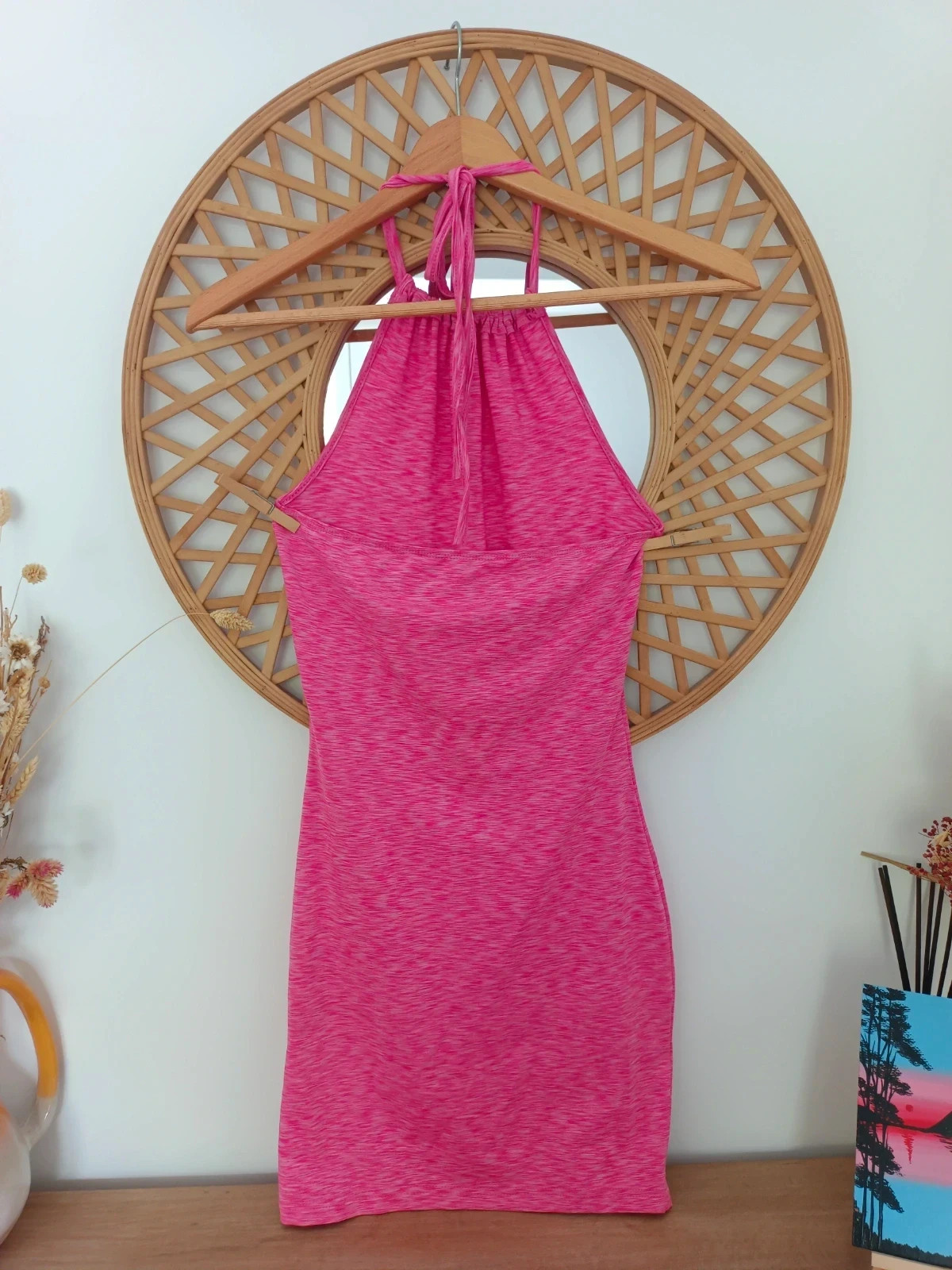 Vestido halter rosa fucsia Shein S vestido ajustado verano casual fiesta beachwear neon pink – Shein – taille S / 36 / 8 4