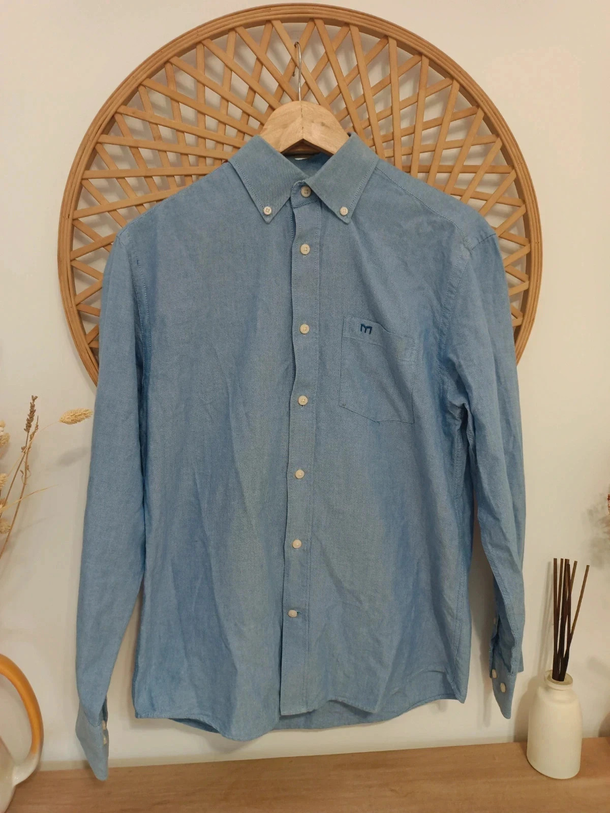 Camisa azul Milano hombre algodón S Tailored Fit – Milano – taille S 2