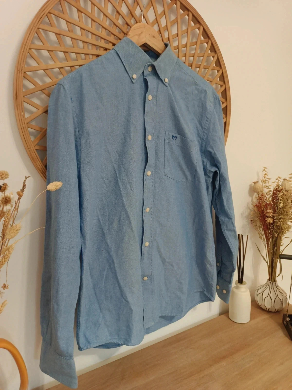 Camisa azul Milano hombre algodón S Tailored Fit – Milano – taille S 3