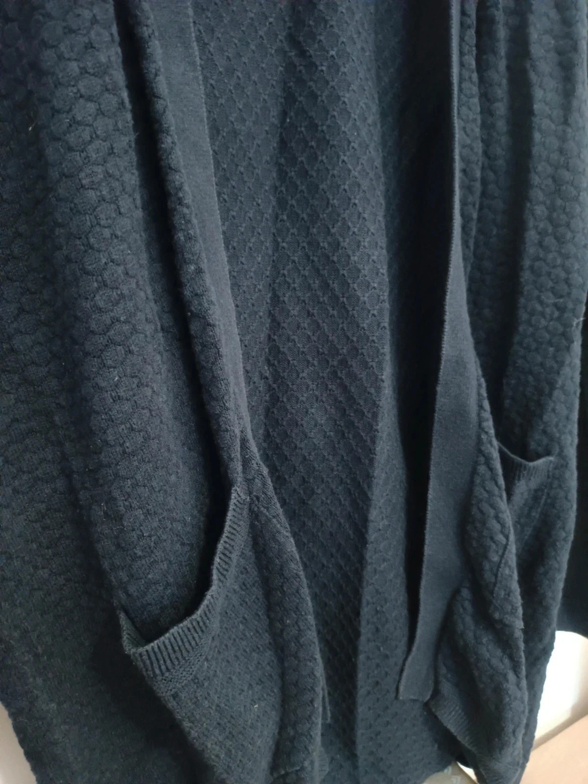 Cárdigan largo azul marino con textura tipo panal de abeja, Caché Caché, talla L – Cache Cache – taille L 5