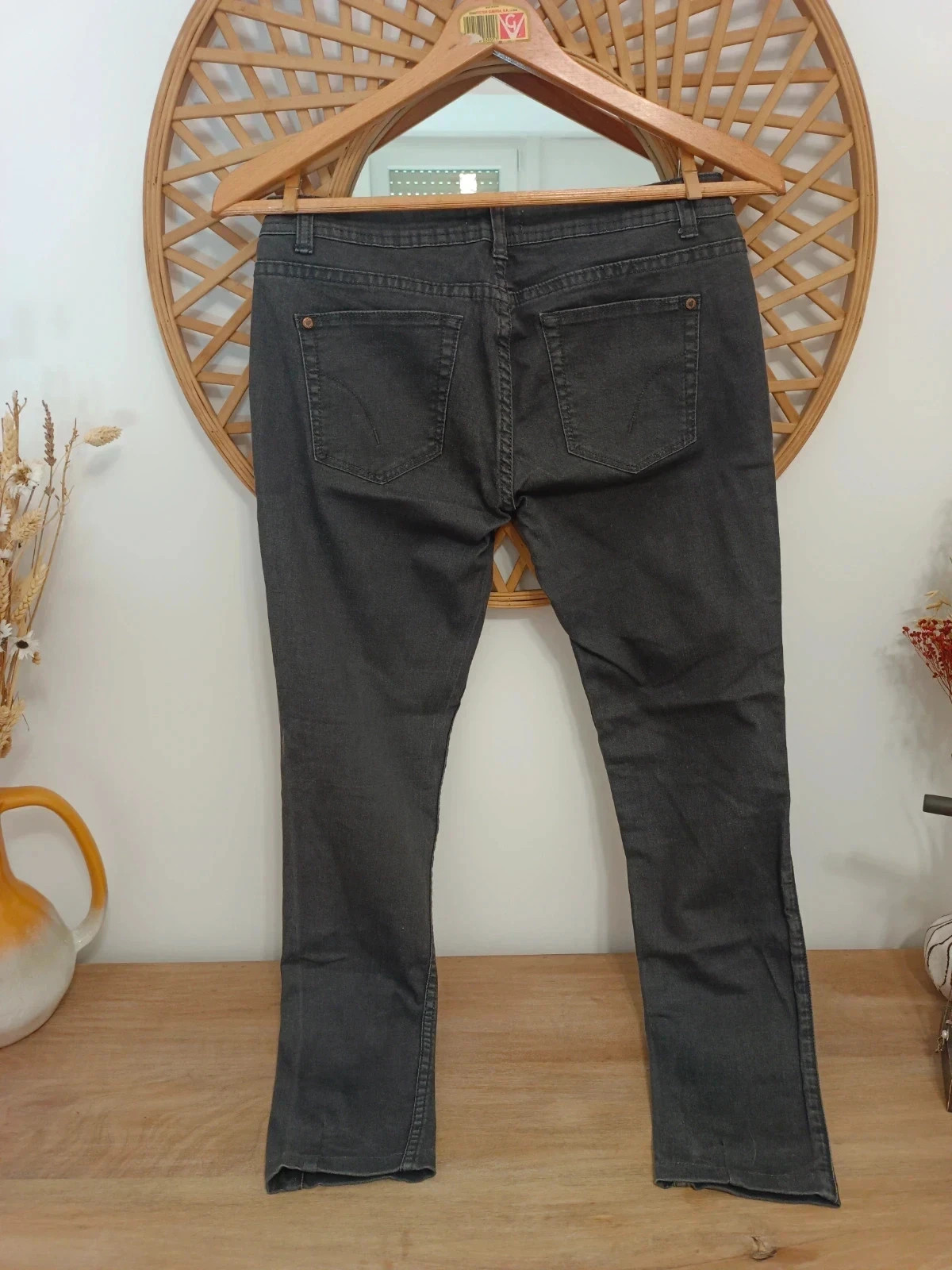 Pantalón pitillo gris oscuro con corte recto y estilo clasico, Green Coast, talla 38 – Green Coast – taille M / 38 / 10 4