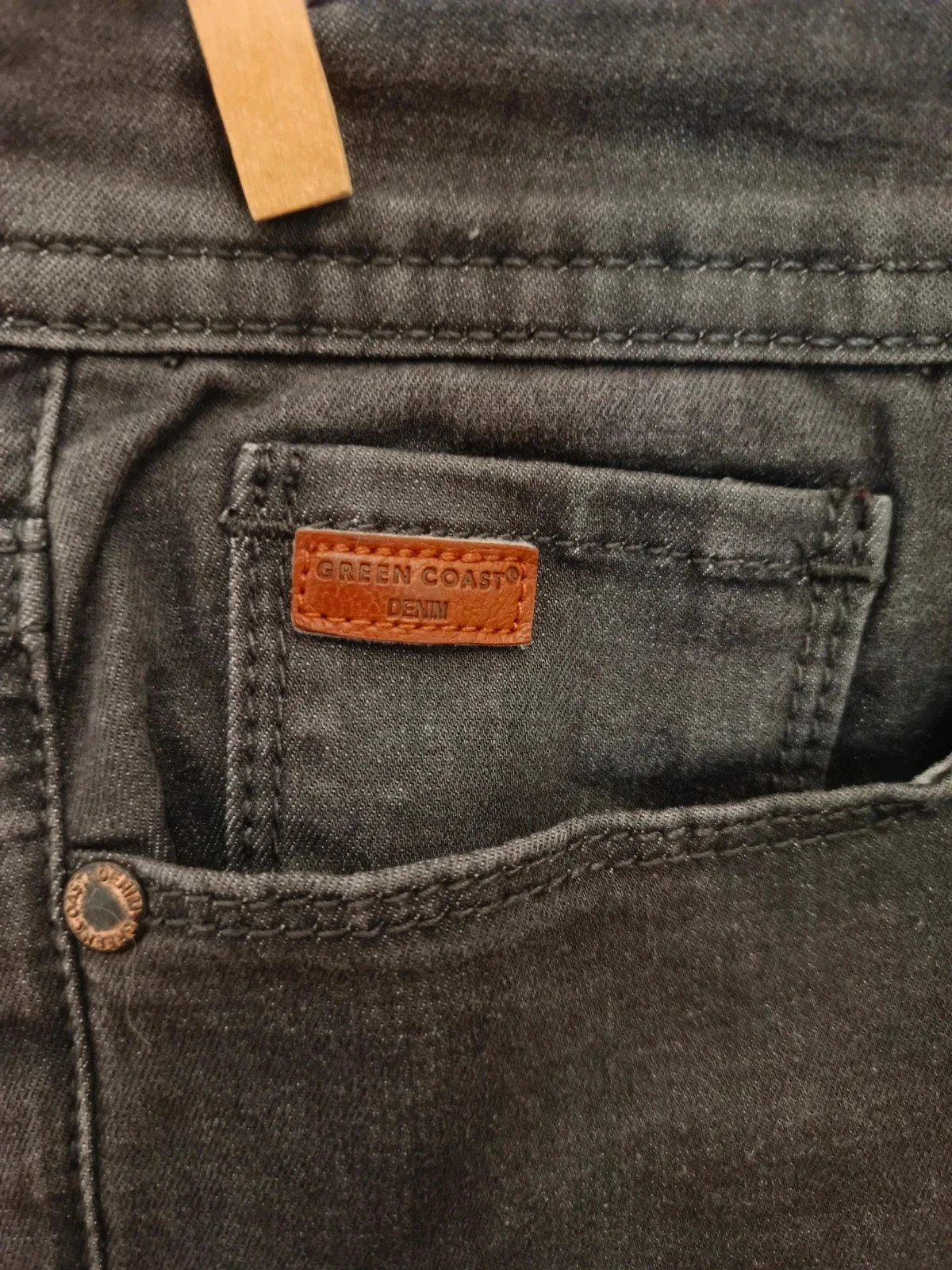 Pantalón pitillo gris oscuro con corte recto y estilo clasico, Green Coast, talla 38 – Green Coast – taille M / 38 / 10 5