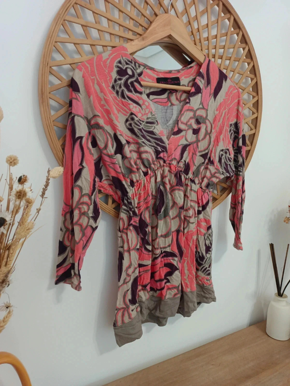Camiseta con diseño bohemio floral, Zara, talla S, 100% viscosa – Zara Basic – taille S / 36 / 8 3
