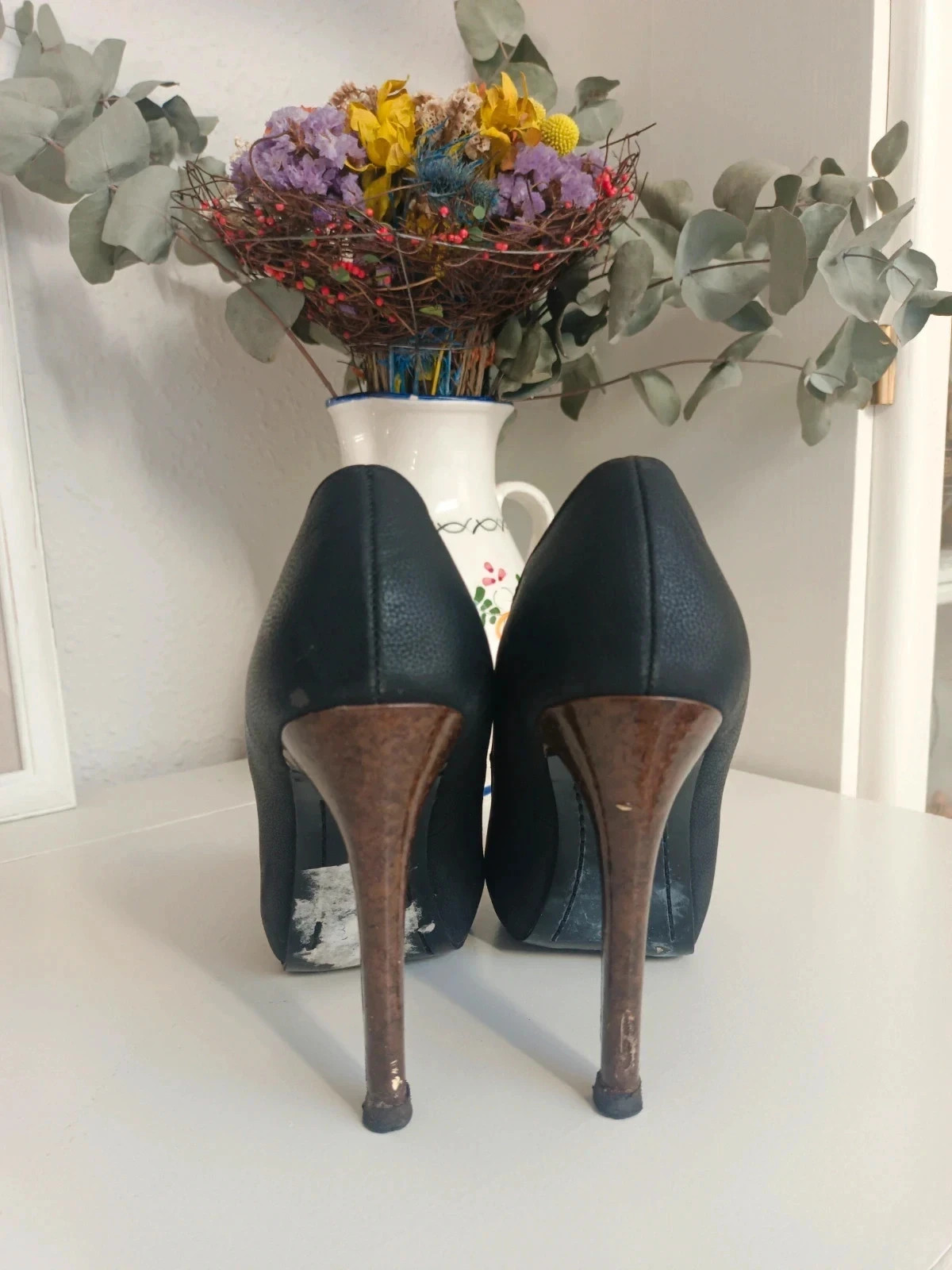 Zapatos de tacón alto en color negro con diseño de punta abierta (peep toe) – Stradivarius – taille 37 3