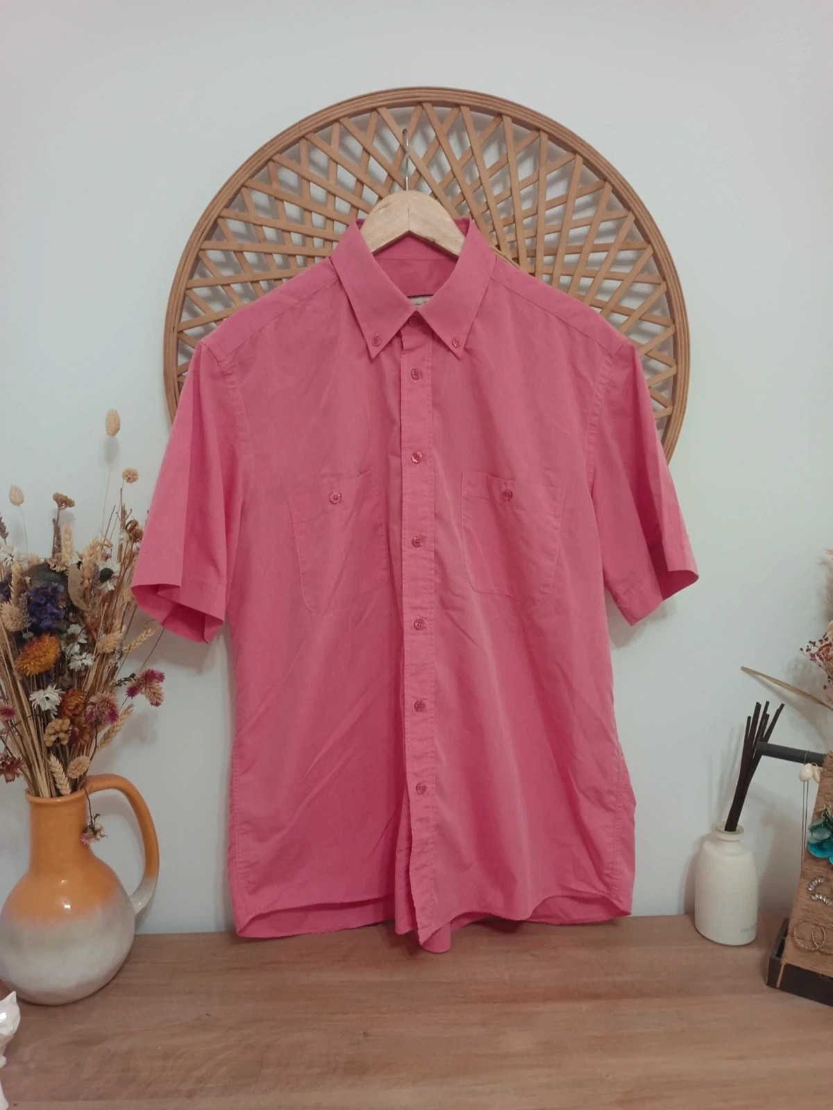 Emidio Tucci Sport vintage camisa rosa / button down shirt / classic gentleman style / algodón blend